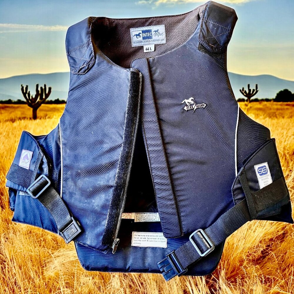 Intec Flex Rider Adult Equestrian Rider Safety Vest Black 44 L Ladies paperwork